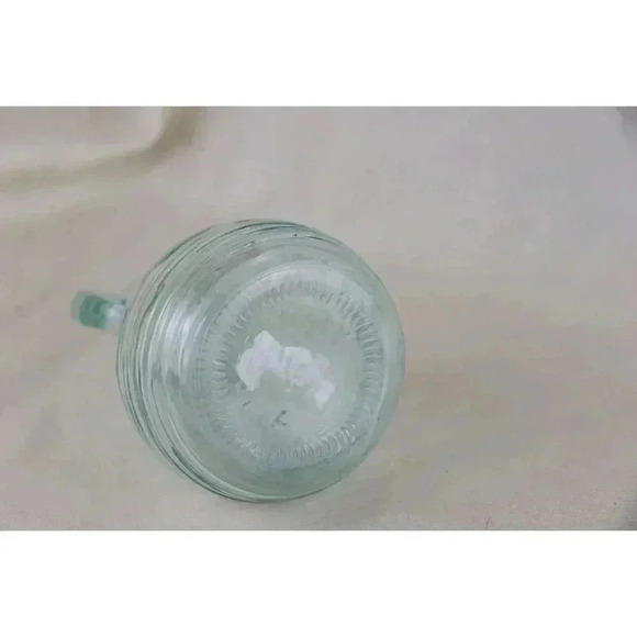Decanter or Pitcher Vtg Small, Syrup, vinegar oil bluishgreen, striation rings - Picture 2 of 6
